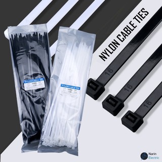 เคเบิ้ลไทร์ Cable Tie หนวดกุ้ง ไนล่อน PA66 4/6/8/10/12นิ้ว เกรด A+ สีขาว/ดำ สายรัดพลาสติก