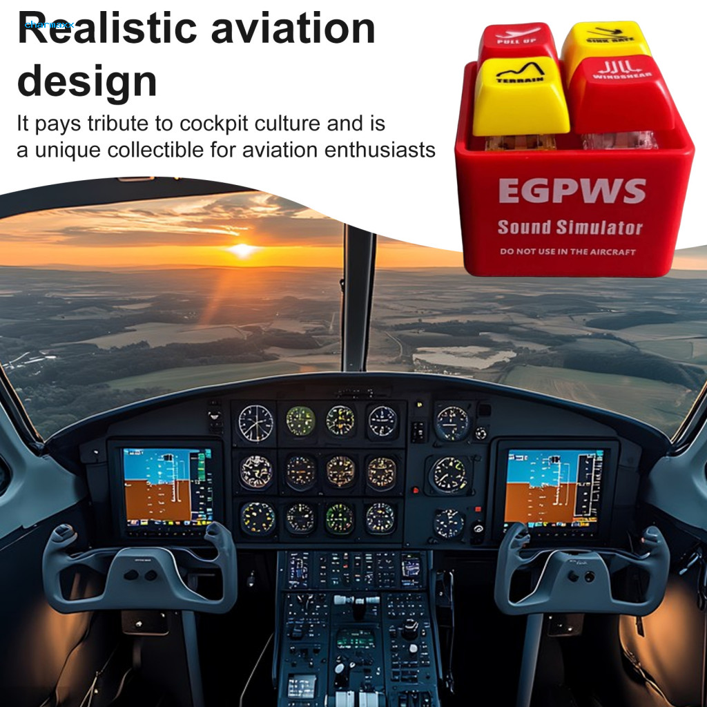 CM Crew Alert พวงกุญแจ Cockpit ที่สมจริงพวงกุญแจเครื่องบิน Egpws ไฟเตือนเครื่องมือบรรเทาความดันที่สมบูรณ์แบบสําหรับผู้ที่ชื่นชอบการบิน