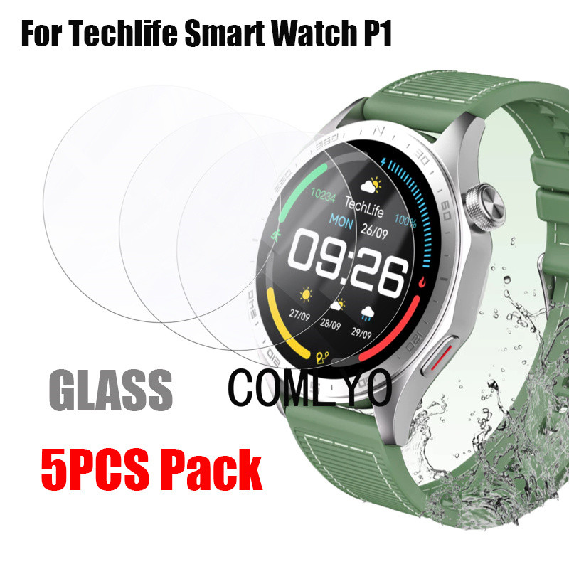 สําหรับ Techlife Smart Watch P1 กระจกนิรภัยป้องกันหน้าจอ 9H 2.5D ฟิล์ม