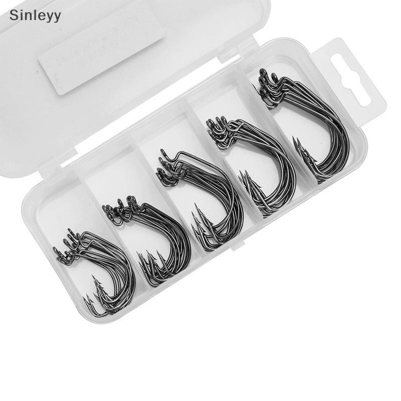 NLE 51PCs Crank Hook กล่องขนาดเล็กชุดสีดําตะขอนิกเกิล Subbait กว้าง Belly Crank Hook กล่อง N