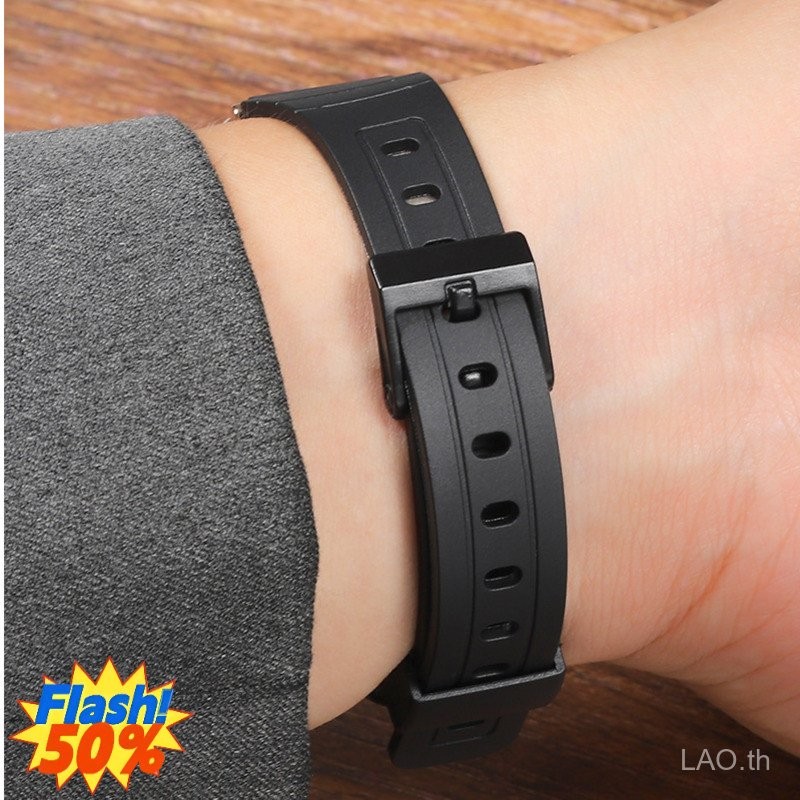 สายนาฬิกาสําหรับ Casio F-91W-1 F91WM F-84W F-94W A168w A158 AE-1200 1300 สีดําเรซิ่นพลาสติกนาฬิกาข้อมือ Watchstrap พร้อม Pins ราคา ถูกที่สุด ดีลบีเคเค แกลเลอรีภาพที่ 7
