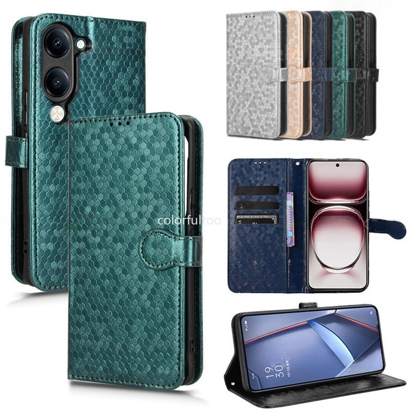 Polka Dot กรณีพลิกสําหรับ Vivo Y04 Y03 Y03T Y29 Y39 4G 5G ปลอกหรูหรา PU หนังกระเป๋าสตางค์เคสโทรศัพท์