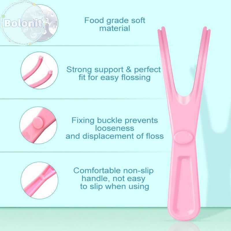 Bolonit 1/5 ชิ้น Y รูปร่างพลาสติก Floss Rack Reusable Pick ผู้ถือฟัน Clean Care เครื่องมือไม่มีไหมขัดฟันสุขอนามัยช่องปากไม้จิ้มฟัน TH