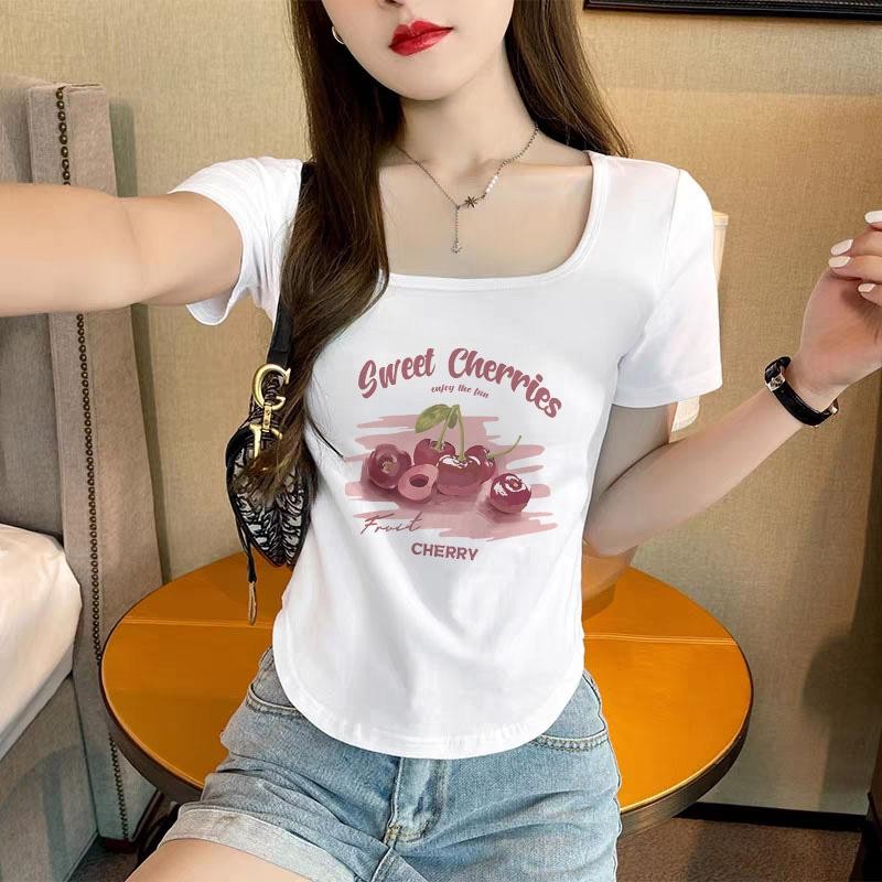 "เสื้อผ้าแฟชั่นตามกระแส " เสื้อลำลองคอกว้าง เสื้อแหวกเอวสุดเซ็กซี่ เสื้อผู้หญิงสีพื้น แมทช์ง่าย ผ้านุ่ม ผ้าดีใส่สบา