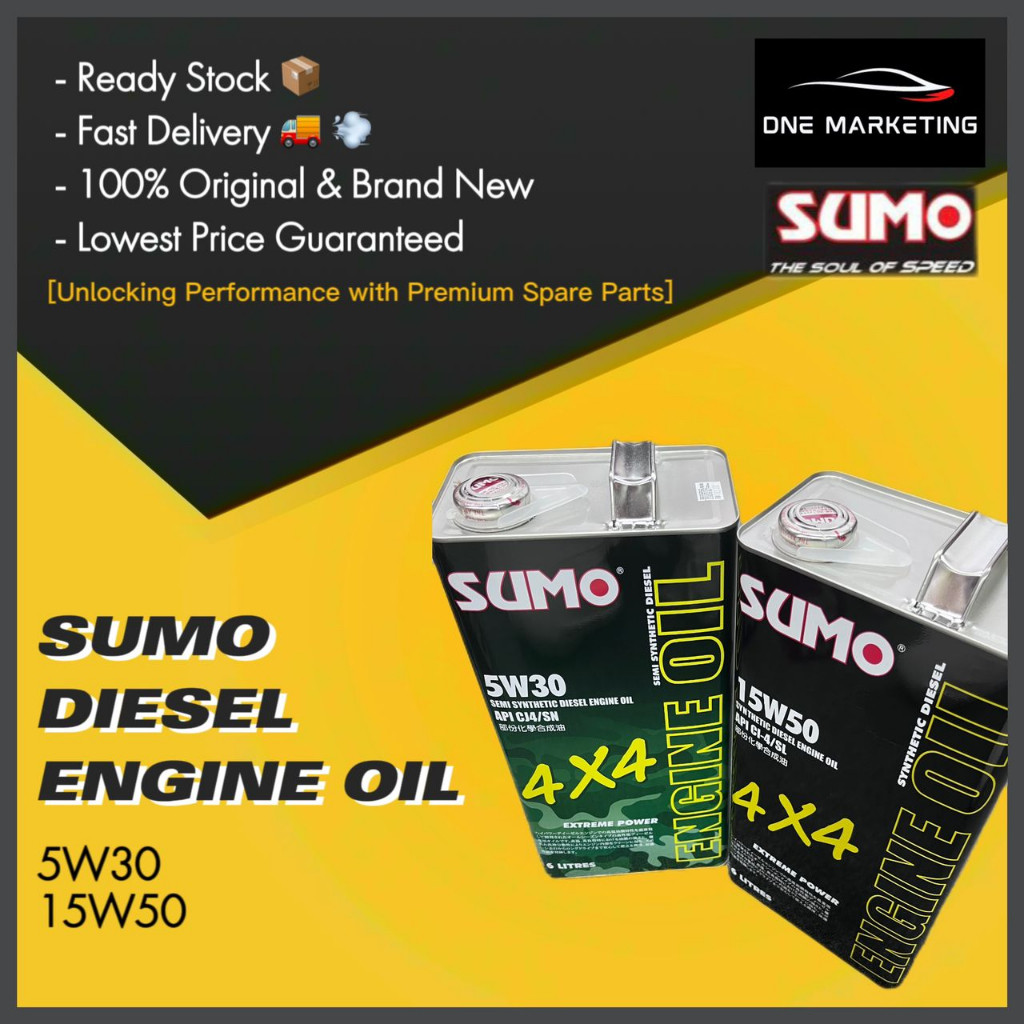SUMO น้ํามันเครื่องดีเซลสังเคราะห์กึ่ง/เต็ม (1L/6L) (15W50/5W30) Minyak Enjin Diesel Semi/สังเคราะห์