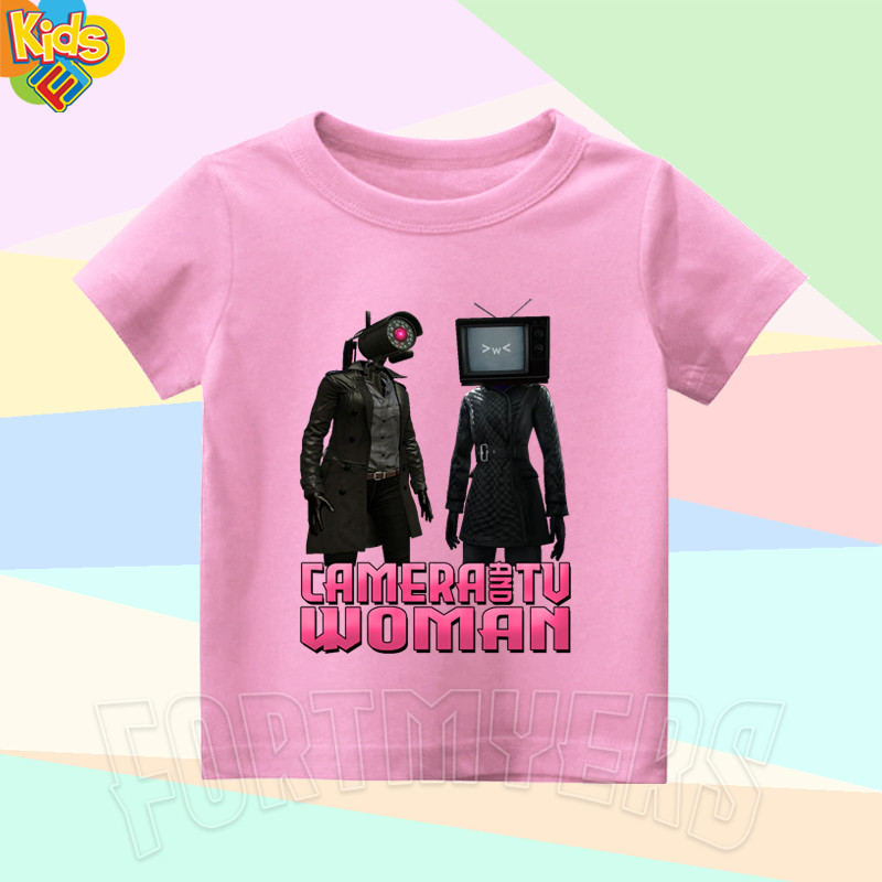 CHILDRENS CLOTHES T-SHIRTS CAMERA WOMAN TV SKIBIDI TOILET UNISEX CHILDRENS TOPS