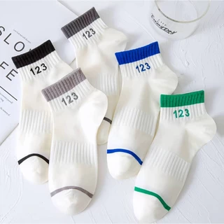 HOME818 ถุงเท้าผู้ชายข้อสั้น ถุงเท้าแฟชั่นเกาหลี (5ลาย/10คู่) เนื้อผ้านุ่มงานถักอย่างดี มีให้เลือกหลายแบบ