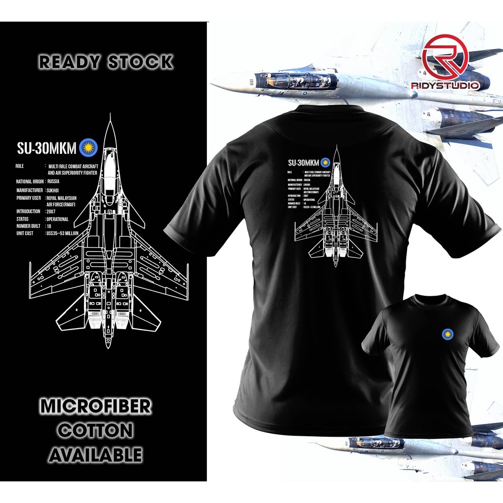 Baju air force Sukuhoi Su-30MKM แผนด้านข้างพิเศษเสื้อยืด Unisex Tee DOA/doa cotton tshirt