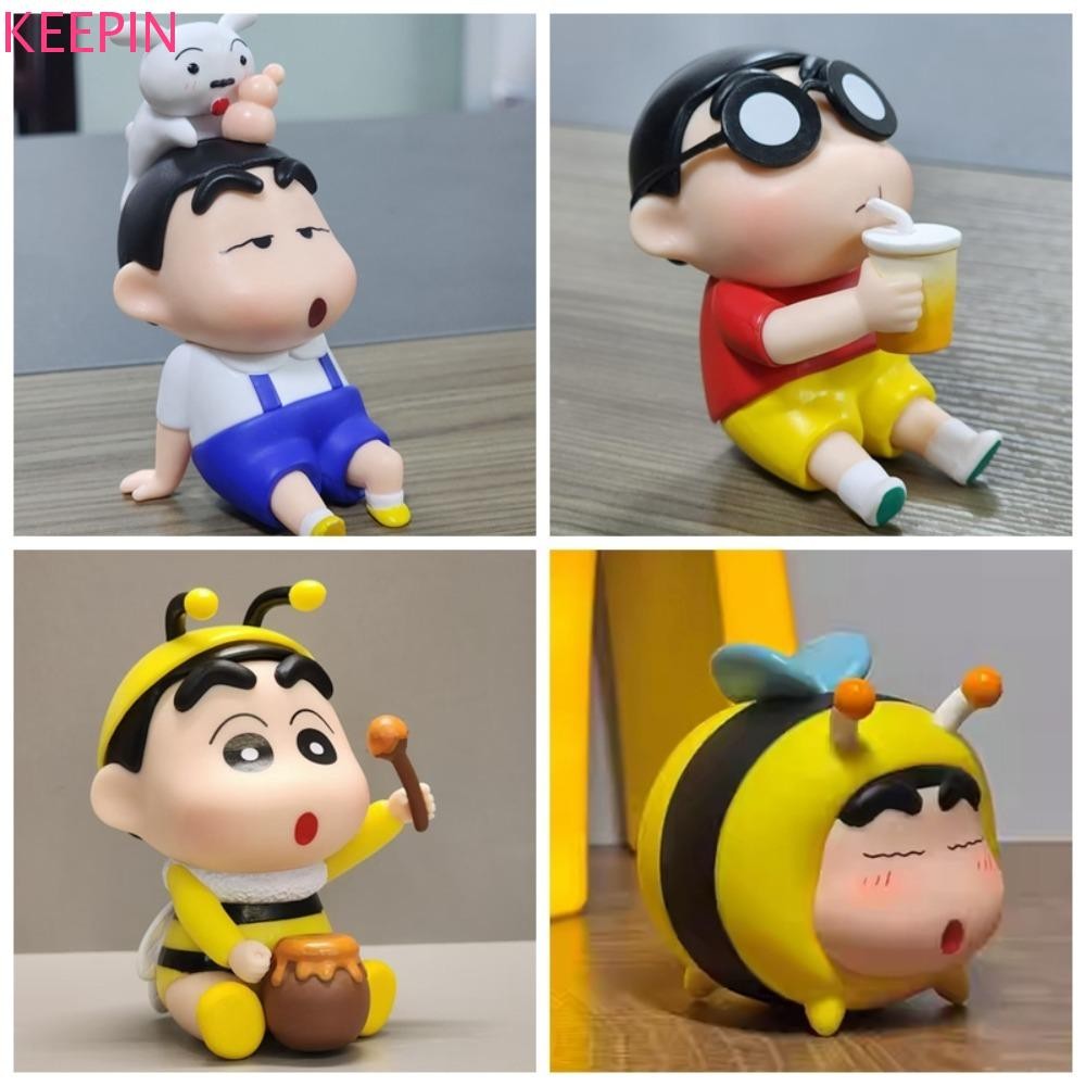Keepin Crayon Shin-Chan อะนิเมะรูป, Cos Bee PVC ตุ๊กตา Crayon Shin-Chan ของเล่น,หุ่นรูปปั้นอะนิเมะตกแต่งโต๊ะ Shin-Chan Action Figure เด็ก