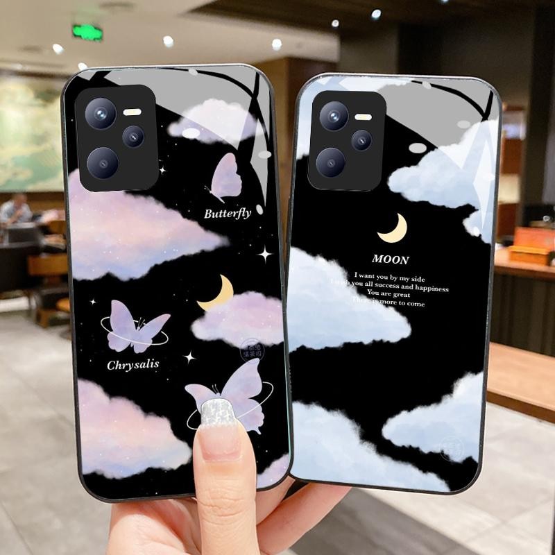 เหมาะสำหรับ Realme C35 7 Pro 2 Pro V13 5G กรณีโทรศัพท์มือถือกันกระแทกเคส Simple Fashions Star Butter