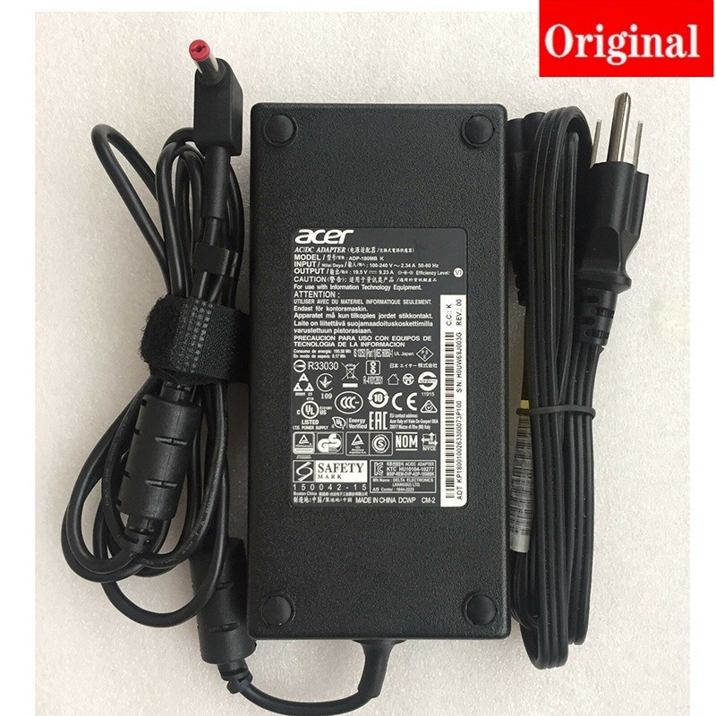 ✿19.5V 9.23A 180W AC Adapter Charger สำหรับ Acer Predator Helios 300 G3-571 PH317-51 V17 V15