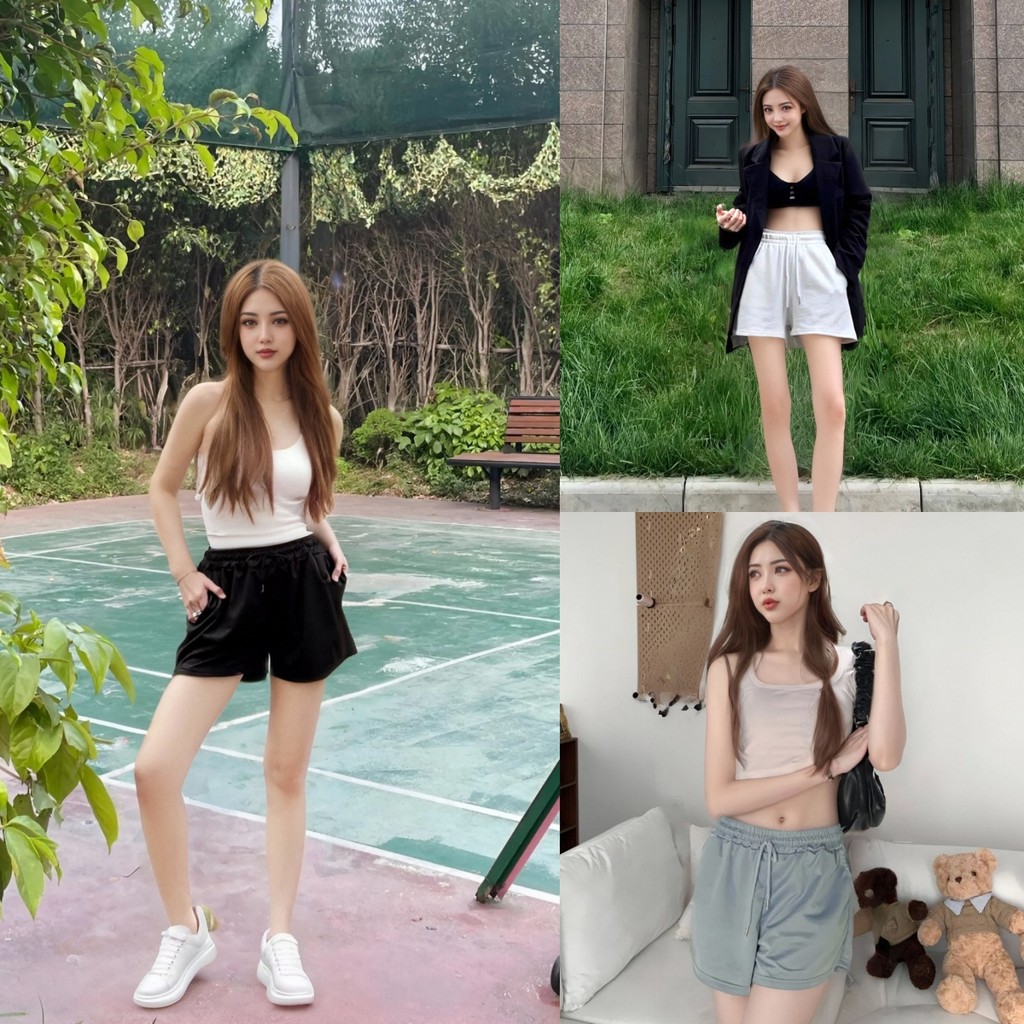 กางเกงขาสั้นสไตล์กีฬา ดีไซน์ทันสมัยสำหรับสาวๆ ใส่สบายและสะดวกคล่องตัว เหมาะกับทุกกิจกรรมทั้งกีฬาและวันสบายๆ