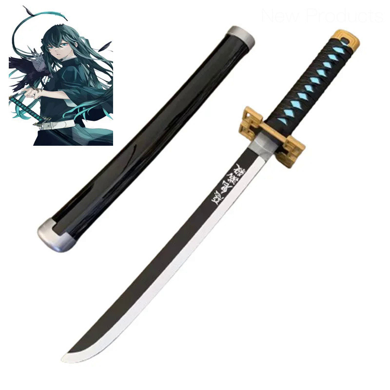 🚚 Demon Slayer Role Play Tokitou Muichirou Bamboo Assembled 24inch Katana Model Cosplay Kimetsu no Y