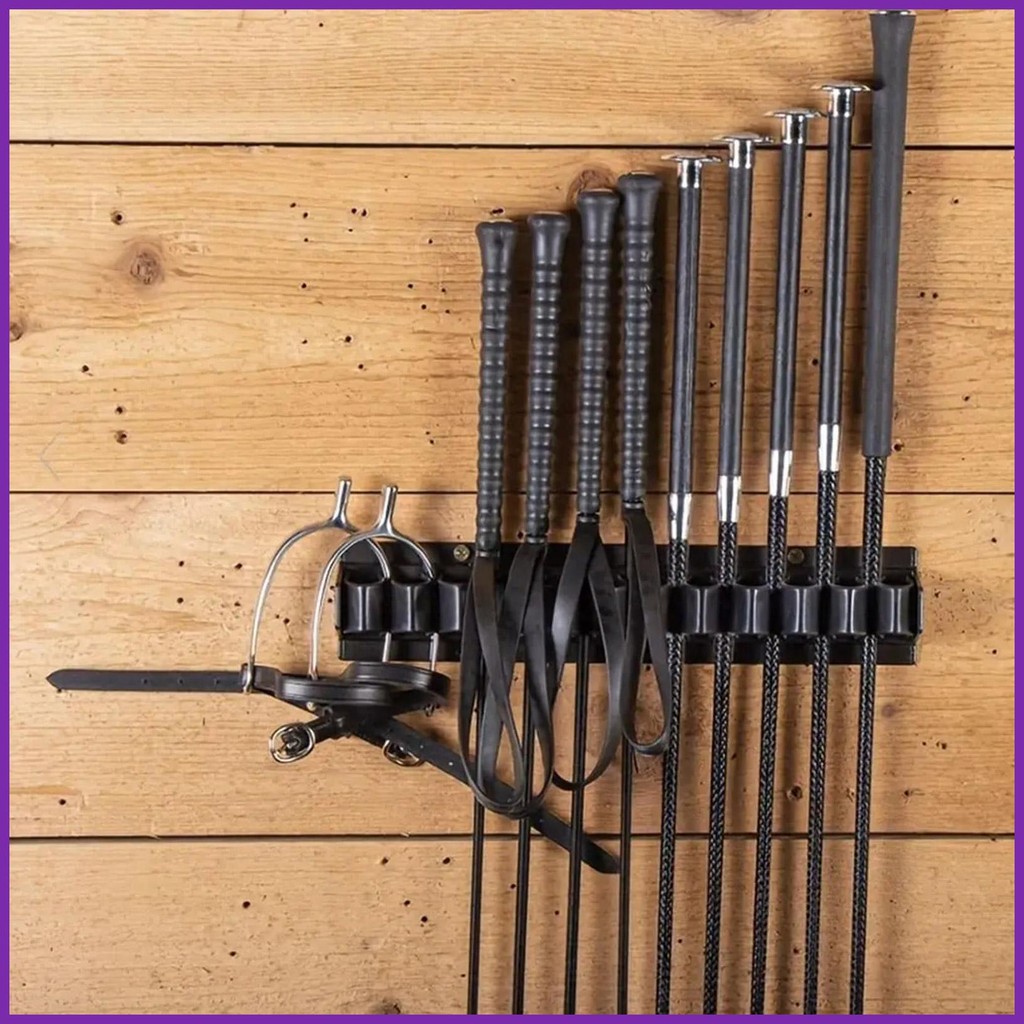 Horse Whip Holder Rack Whip Crop Rack สําหรับ Wall Horse Whip Storage Organizer สําหรับม้า Stables H