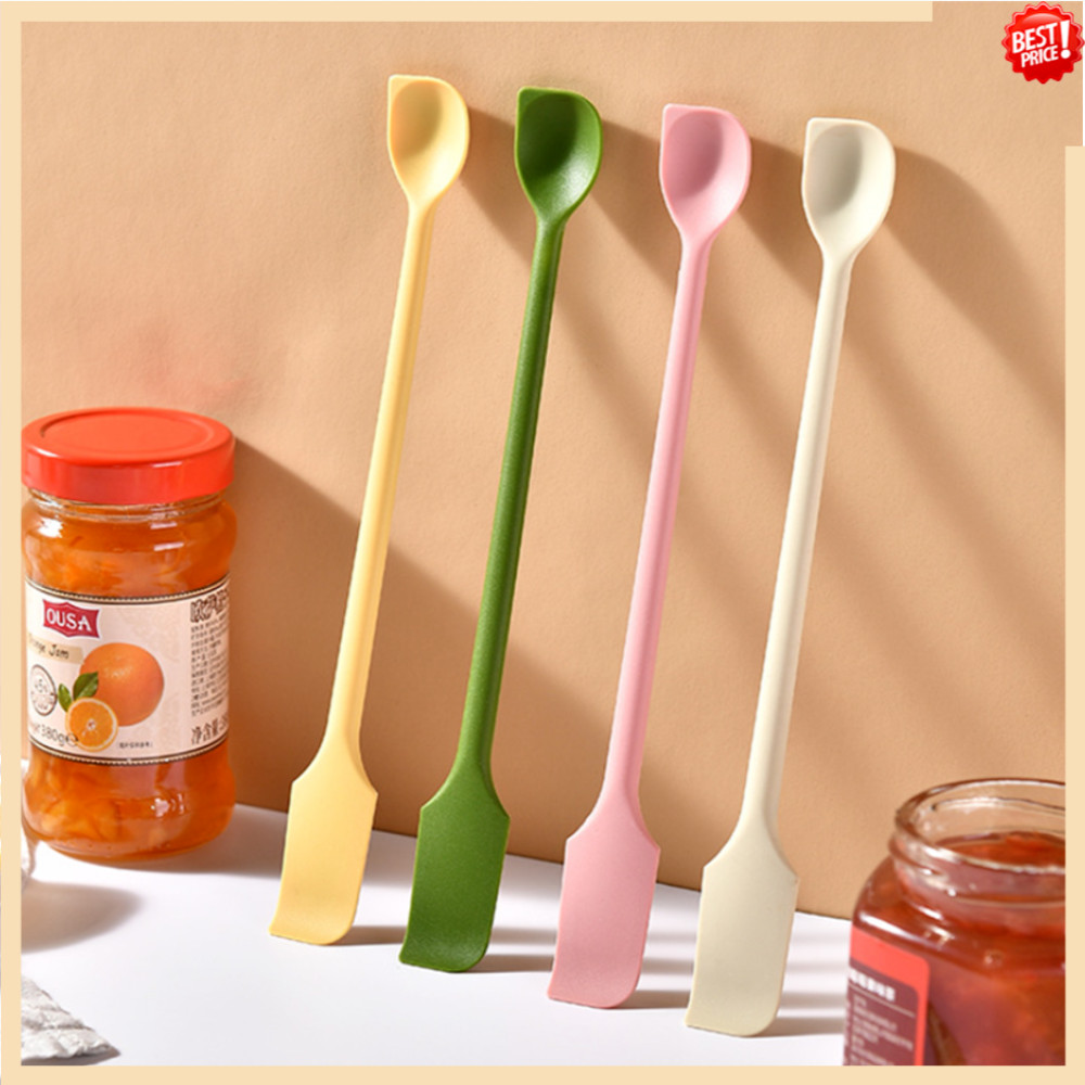 ซิลิโคน Double-ended Jam Spatula ห้องครัวซิลิโคนไม้พาย Jam Spatula ในครัวเรือน Double-ended กวนช้อนติด