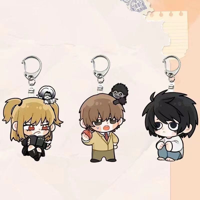 พวงกุญแจอะคริลิคอนิเมะ Death Note – L, Yagami Raito & Amane Misa – จี้น่ารักและสะสม – ของขวัญที่สมบูรณ์แบบสําหรับแฟนๆ