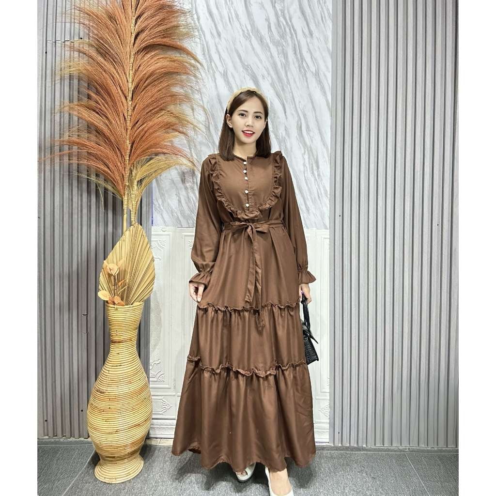 WILLSHA - ZRX MAXI DRESS YURATA RUFFLE / RIKATA MAXY DRESS / MAXY DRESS RUFFLE / LONG DRESS LACE KEK