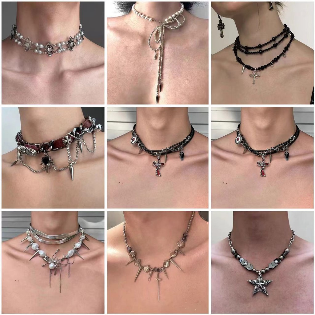 สร้อยคอเท่ๆ ไม้กางเขน เครื่องประดับแฟชั่นสไตล์พังก์ พร้อมส่ง