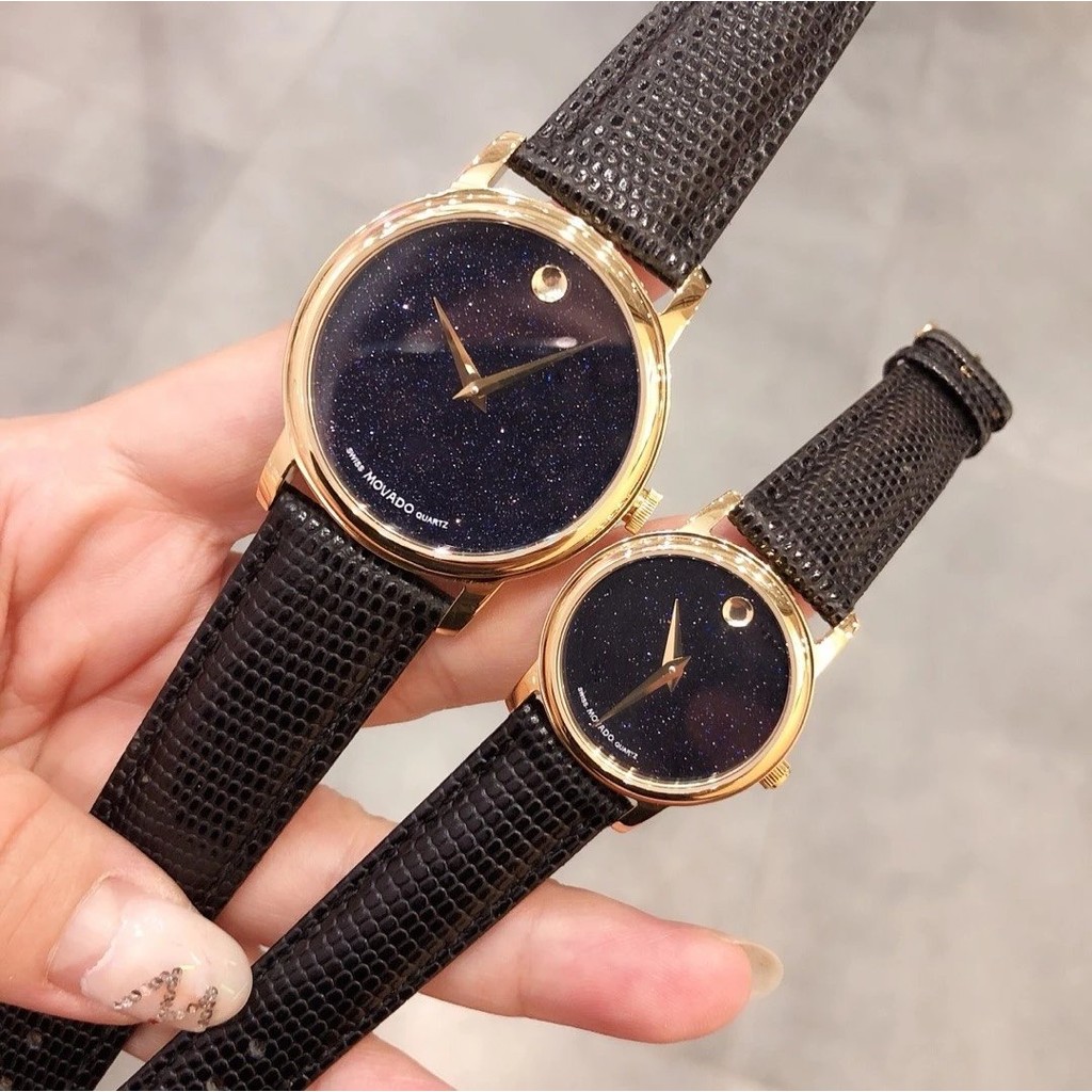 [คุณภาพสูงสุด] พื้นผิวที่เต็มไปด้วยดวงดาวของพิพิธภัณฑ์ Movado Movado หน้าปัดนาฬิกาคู่นาฬิกาคู่แฟชั่น