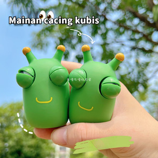 Mainan Kecil Anak-anak Ulat Dekompresi Ulat Sayur Kecil Menatap Mata