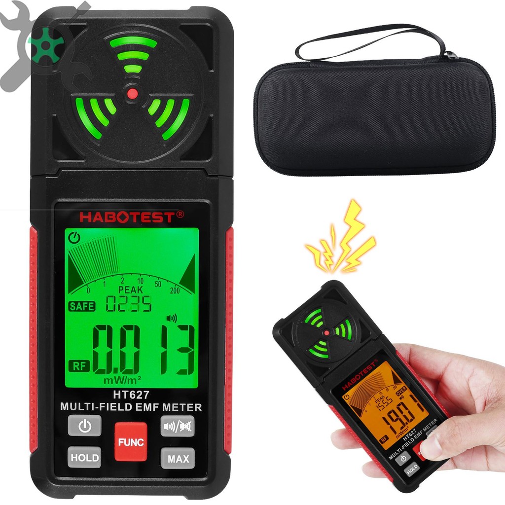 เครื่องตรวจจับรังสีแม่เหล็กไฟฟ้าแบบพกพา 2.26 นิ้วจอแสดงผล LCD EMF Reader เมตร EMF Tester SHOPTKC0170