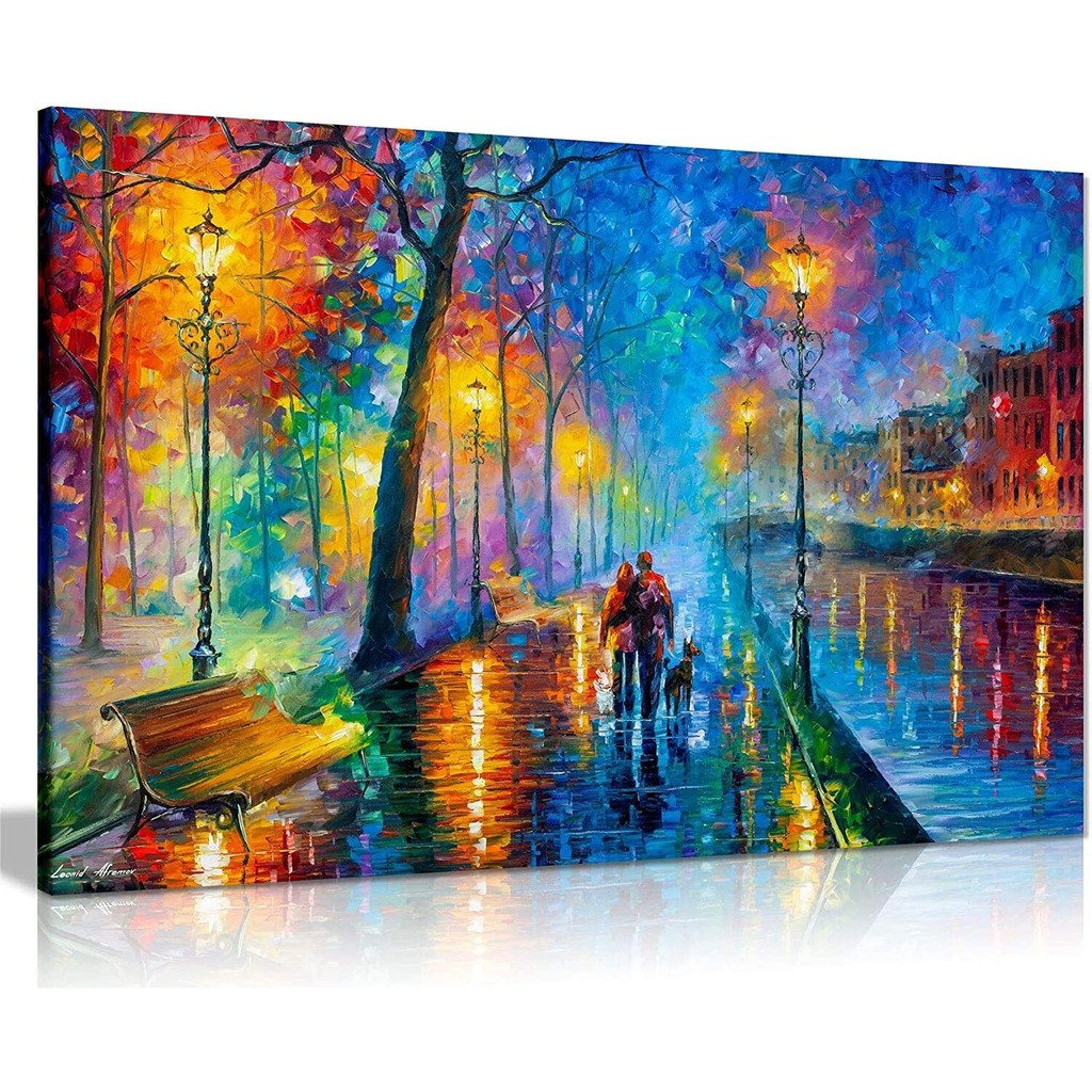 Melody of The Night โดย Leonid Afremov Canvas Wall Art Picture Print สําหรับตกแต่งบ้าน