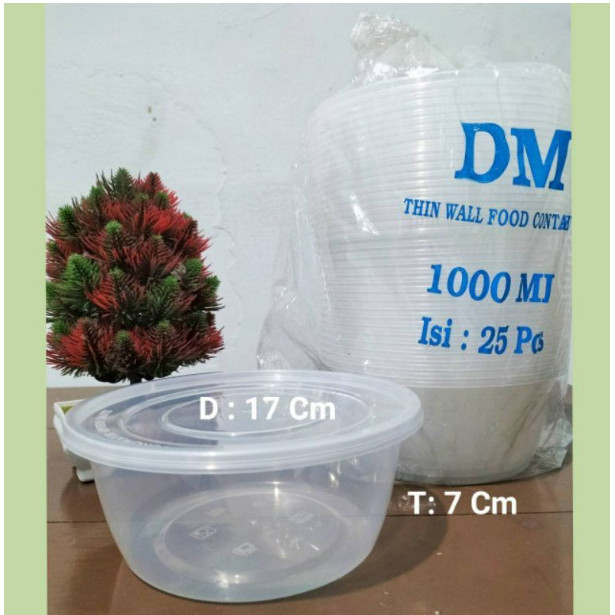 THINWALL DM 1000 ML ROU (25 ชิ้น) - 1000 ML Round COTENTS 25 ชุด - DM 1000 Round - ชาม Thinwall
