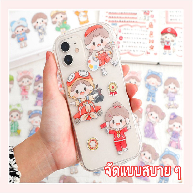 สติ๊กเกอร์ สติ๊กเกอร์กันน้ำ สติ๊กเกอร์ตัวการ์ตูนน่ารัก【Abu คอสเพลย์】 วัสดุกันน้ำ PET แพ็คละ 24 แผ่น ไดอารี่ตกแต่ง DIY - รูปที่ 4