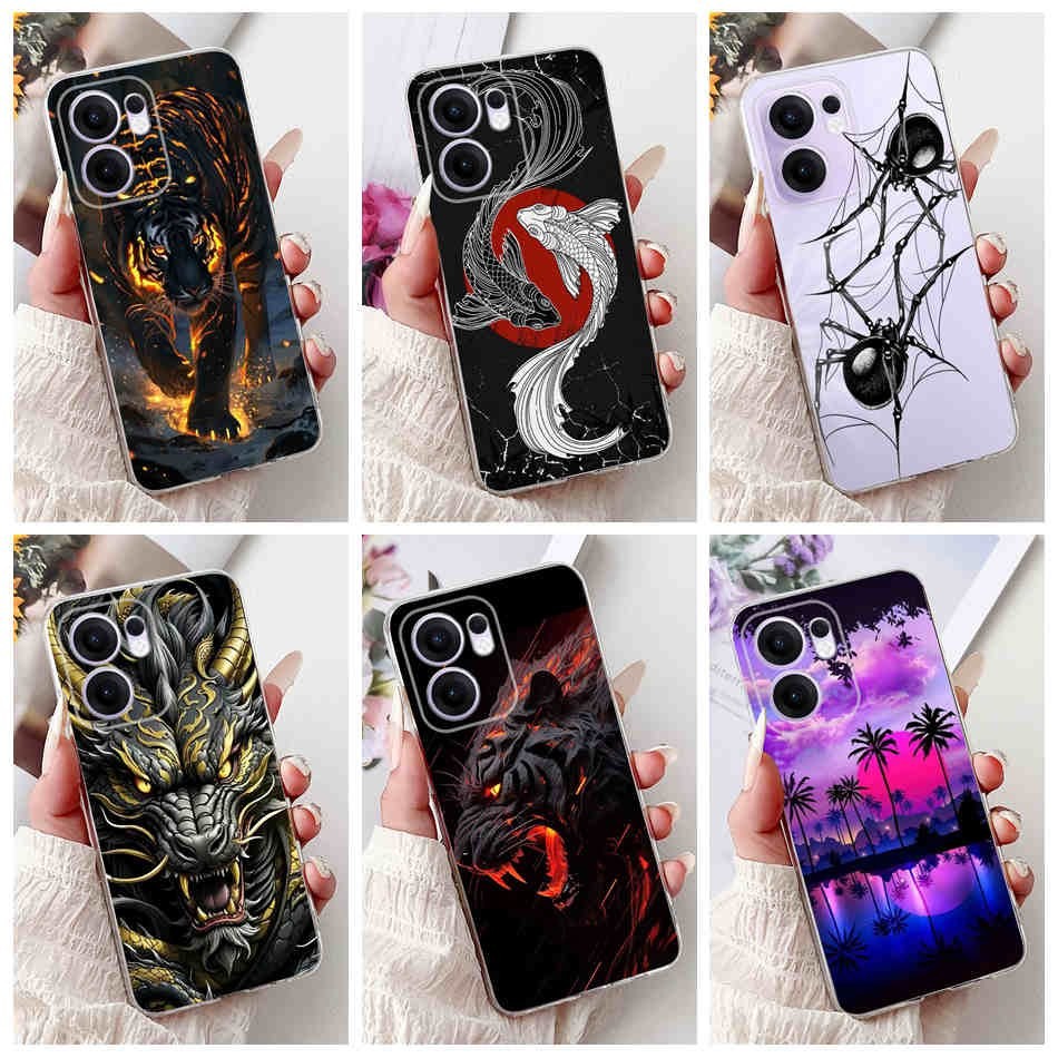 Oppo Reno13 F CPH2699 CPH2701 ใหม่แฟชั่น Dragon Spider สไตล์รูปแบบปลอก Reno 13F 4G 5G ซิลิโคนนุ่ม TPU เคสโทรศัพท์