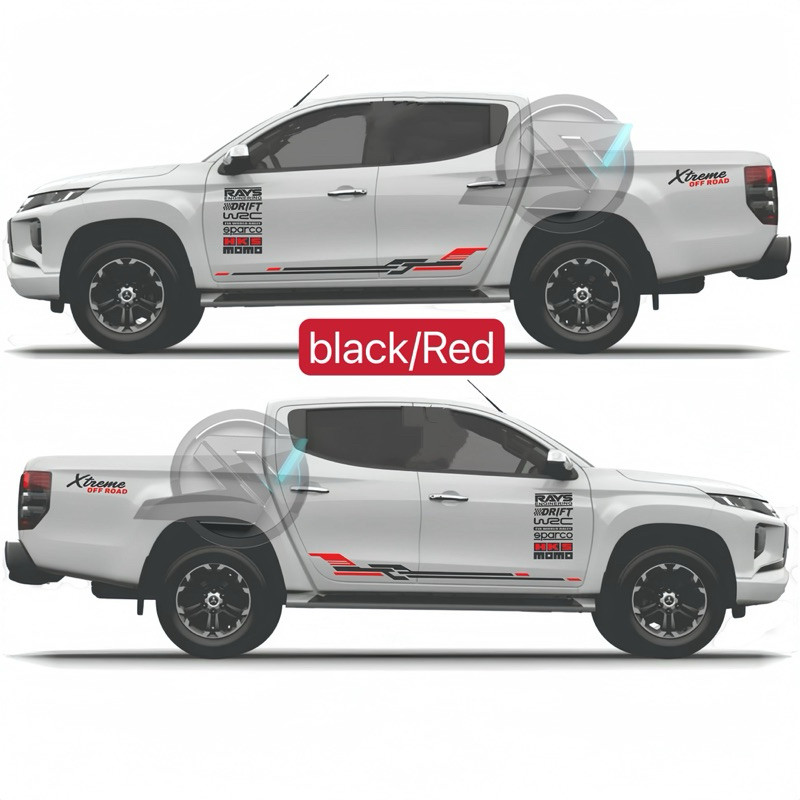 S1426 Universal 4x4 hilux ranger triton dmax cut Sticker list body all Car double cabiner