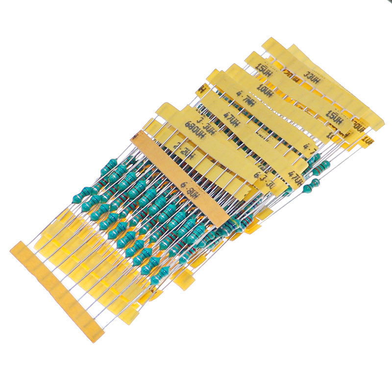 0307 041 05010 สีแหวน Inductor ชุดกล่อง 1uH2.2uH3.3uH4.7uH6.8uH10uH22uH33uH47uH100uH220uH470uH680mH1
