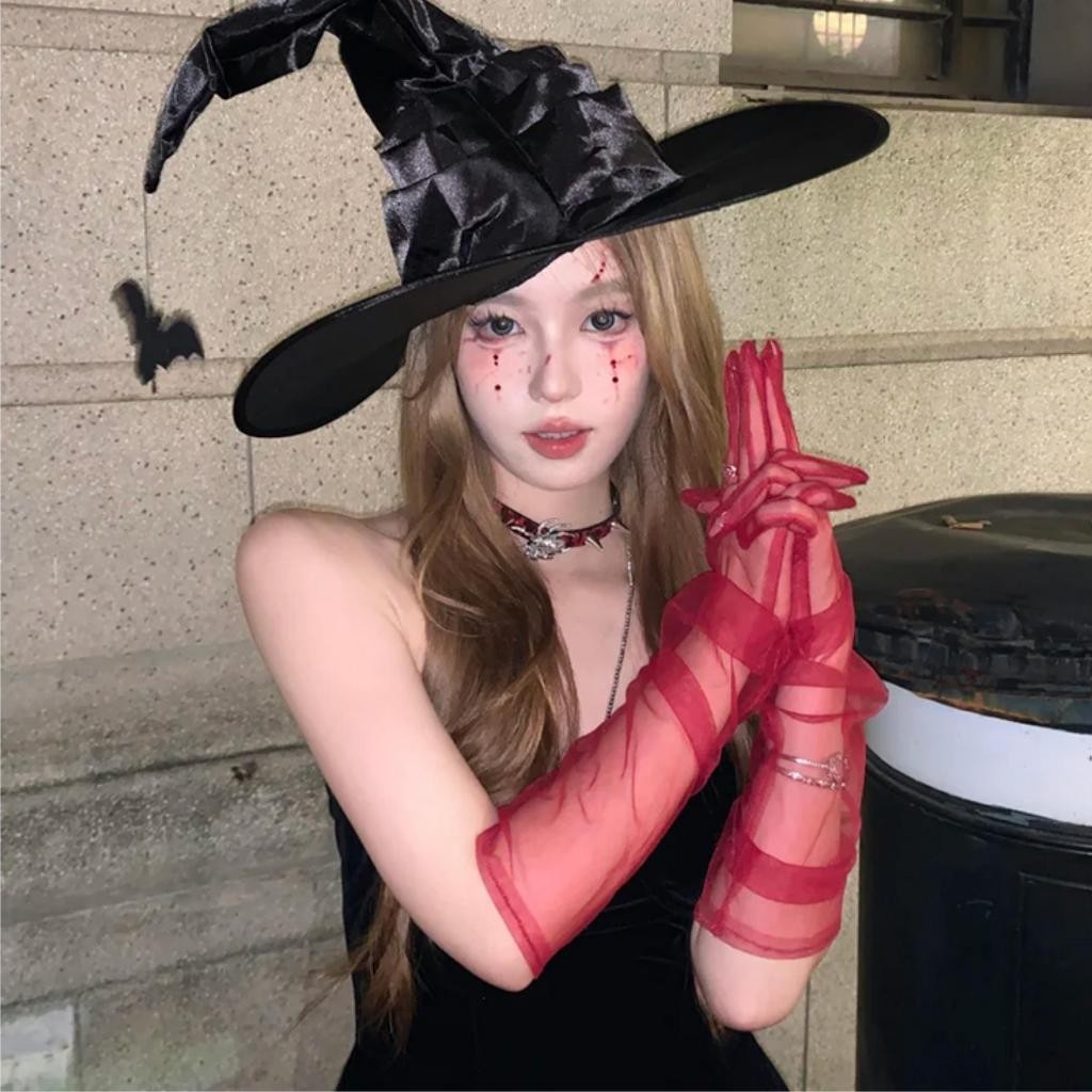 SatinSleepwear❤️‍🔥❤️‍🔥ถุงมือผ้าทูลยาวพิเศษ ถุงมือสำหรับใส่ไปงานแสดง 2 สี บางและเบา ราคาจับต้องได้. - รูปที่ 4