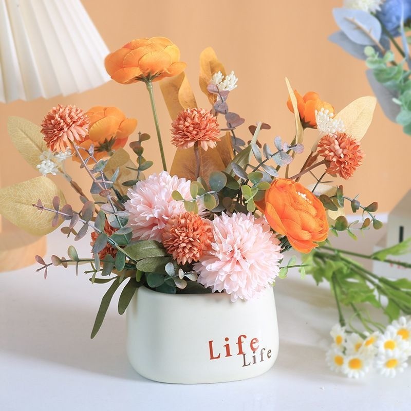 ดอกไม้ปลอมสวยเหมือนจริง ดอกไม้ประดิษฐ์ บอนไซดอกทานตะวัน ลาเวนเดอร์ ดอกเบญจมาศ - รูปที่ 6