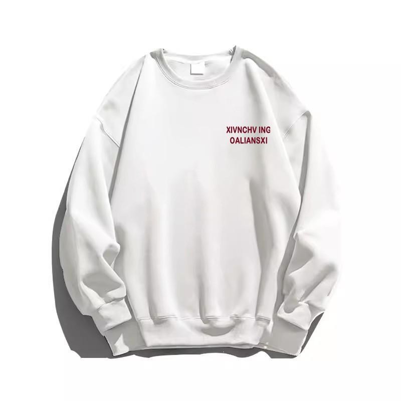 เสื้อกันหนาว แขนยาว คอกลม ทรงหลวม เสื้อโอเวอร์ไซส์ตัวอักษรเท่ๆ สีเทาอ่อน ใส่ได้ทุกโอกาส ผ้าฝ้าย 100% - รูปที่ 5