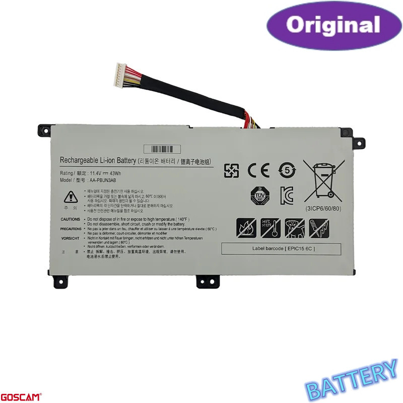 แบตเตอรี่ AA-PBUN3AB AA-PBUN3QB สำหรับโน้ตบุ๊ก Samsung รุ่น 7 BA43-00377A NP740U3L-L02US NP740U3M-K0