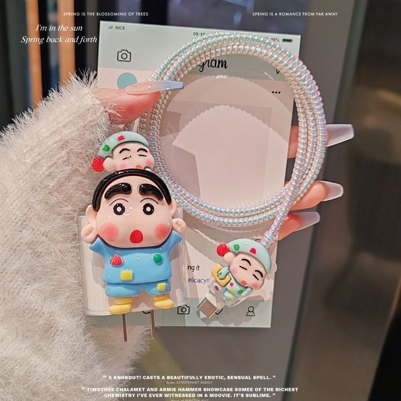 น่ารัก Crayon Shin-Chan สําหรับ VIVO 66W 33W 120W Charger Protector V27e Charger กรณี V29 5g 80W สํา