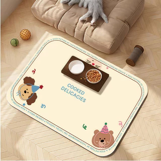 PawPals แผ่นรองจานสัตว์เลี้ยง กันลื่น ขนาดใหญ่ ทําความสะอาดง่าย ง่ายต่อการจัดเก็บแผ่นรองชาม โคลนไดอะตอม