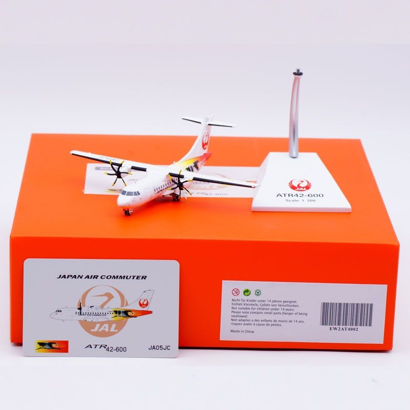 Jcwings 1: 200 โมเดลเครื่องบินโลหะผสม Japan Airlines ATR-42-600 JA05JC