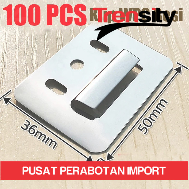 WPC Wallboard & Wallpole Clip (ขายต่อแพ็คเกจ 100 ชิ้น) / แผง WPC และแผงผนัง 36mm X 50mm *TRENSITY*