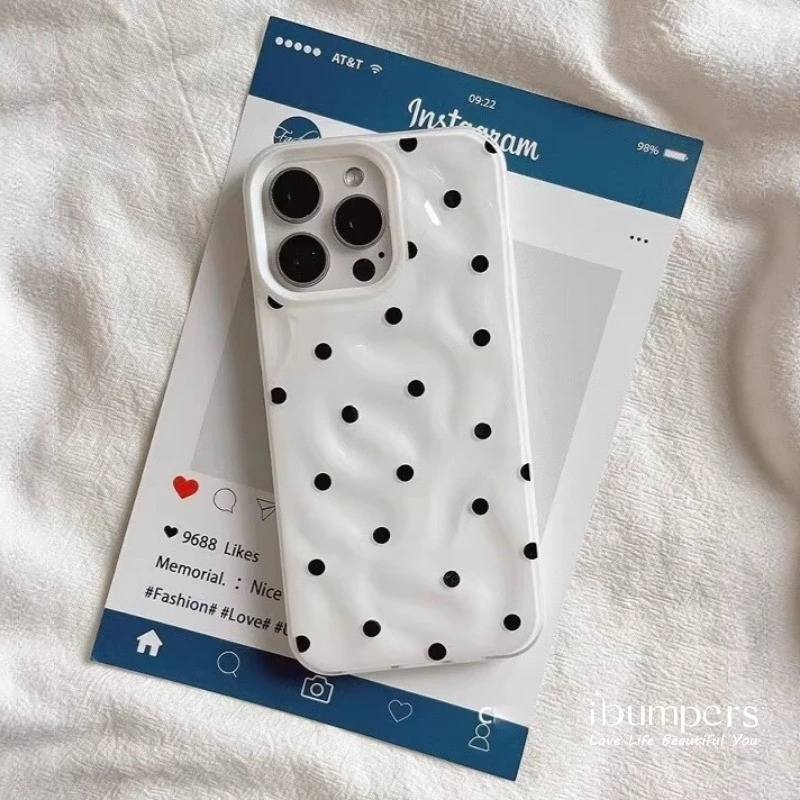 ibumpers เคสไอโฟน เกาหลี Simple Polka Dot Meteorite เคสโทรศัพท์สี Candy สําหรับ iPhone 11 12 13 14 15 16 Pro Max ปกหลังซิลิคอนกันกระแทก thumbnail 6