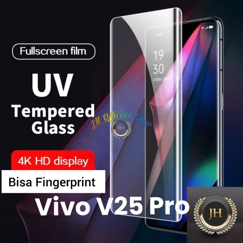 [SDW] pekanbaru/ANTI-SCRATCH CURVED GLASS VIVO V25 PRO TEMPERED GLASS CURVED UV FULL GLUE