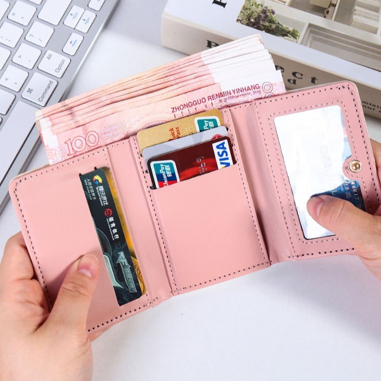 shiny.girl: กระเป๋าสตางค์มินิมอล สีน่ารัก พกพาสะดวก ขนาดเล็กแบบพกพา พร้อมช่องใส่บัตร 4สี- GR121 - รูปที่ 6