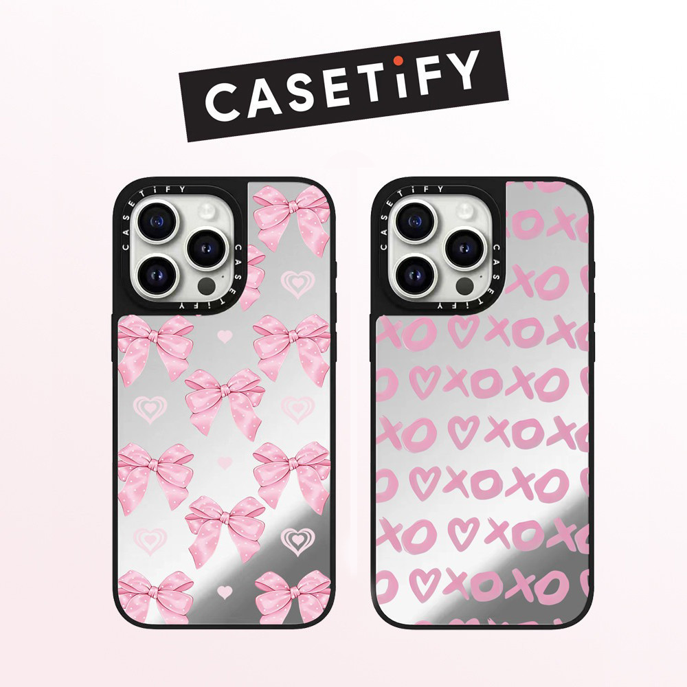 CASETIFY พร้อมกล่อง สีชมพู Love เคสโทรศัพท์ IPhone 11 12 13 14 15 16 Pro Max 15 16 Plus 15 16 11 12 