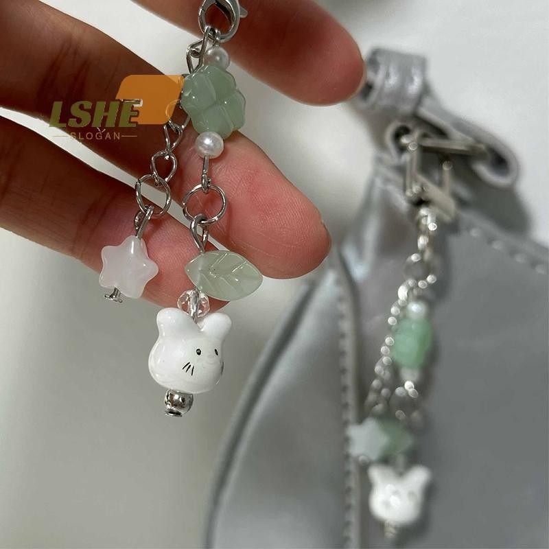 [LSHE] Y2k โทรศัพท์ Charms จี้ Lucky Clover กระต่ายสายโซ่เชือกเส้นเล็กสําหรับกระเป๋าโทรศัพท์ Charm อุปกรณ์เสริมใหม่