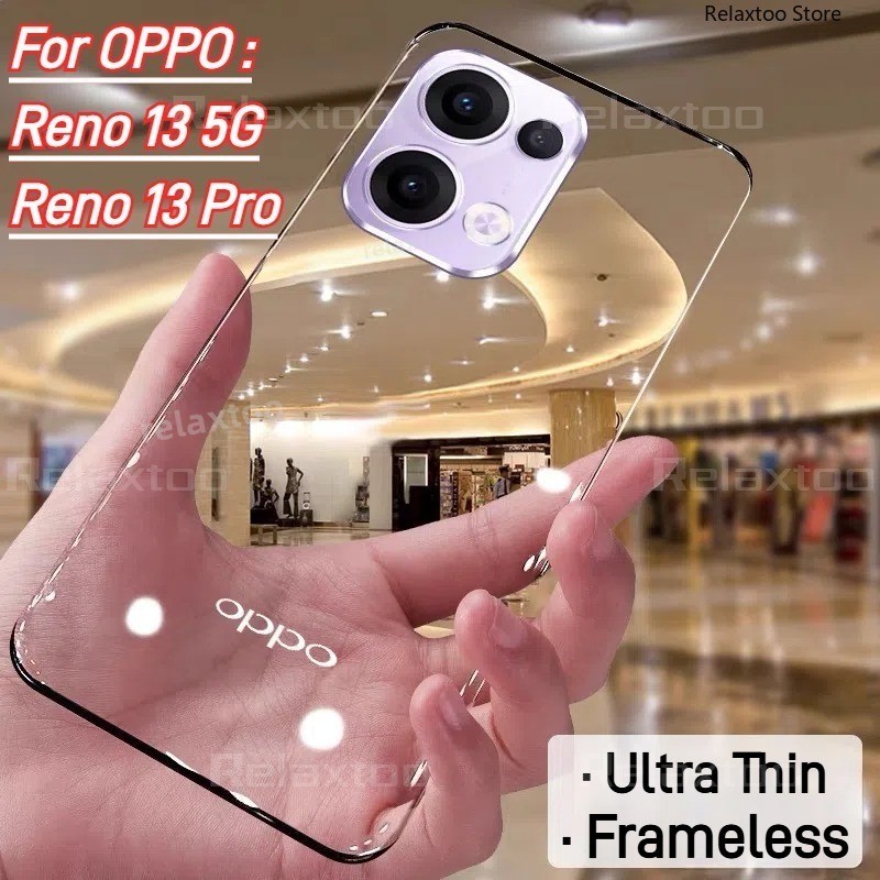 Oppo Reno13 Pro 5G Clear Ultra ThinปลอกสําหรับOPPO Reno13 Reno 13 Pro 13Pro Reno13Pro 5Gโปร่งใสFrameless Hardเคสโทรศัพท์กันกระแทกป้องกันปกหลังปลอก