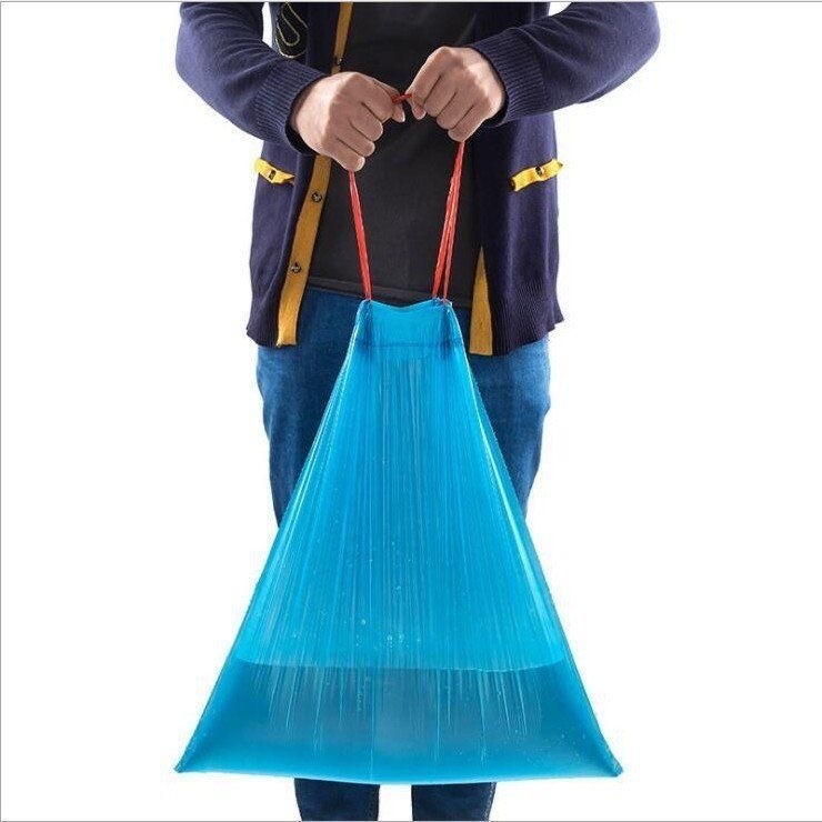 ถุงขยะสีดำ เนื้อเหนียว ไม่สกปรก ถุงขยะ แบบมีเชือกรูด-40x45cm - รูปที่ 3