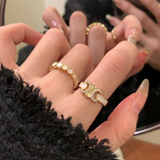 แฟชั่นเกาหลีเพชรจดหมายวางเคลือบแหวนหญิงเครื่องประดับของขวัญ