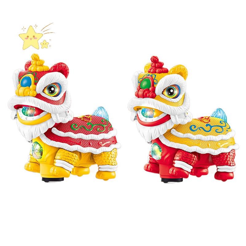 [JBTH] ของเล่นเต้นรําสิงโตจีน, การเต้นรําสิงโตไฟฟ้าพร้อมไฟและเพลง, ตลกเขย่าหัว Lion Dance ของเล่นสําหรับเด็ก [JB]