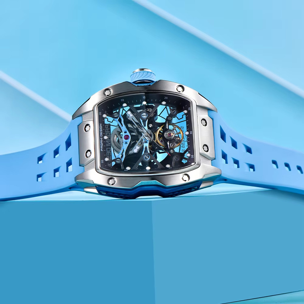 2025 ใหม่ PAGANI DESIGN 42 มม.โครงกระดูกหน้าปัดผู้ชายนาฬิกาเครื่องกลยี่ห้อยอดนิยมแซฟไฟร์แก้วนาฬิกาอัตโนมัติ 50 เมตรนาฬิกากันน้ําผู้ชาย PD-YS018 - รูปที่ 2