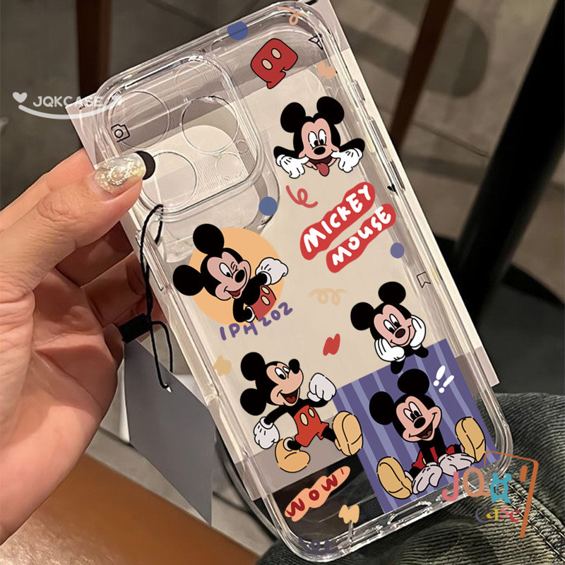 เคสไอโฟน13 การ์ตูน Mickey สำหรับ IPhone 12 15 16 11 13 14 Pro Max 8Plus 7Plus X XR XS Max 7 8 15 Plus SE เรียบง่าย เคส